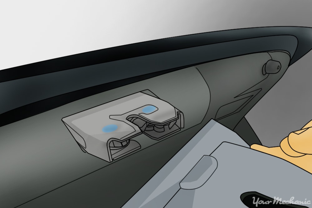 trunk latch assembly under the plastic panel