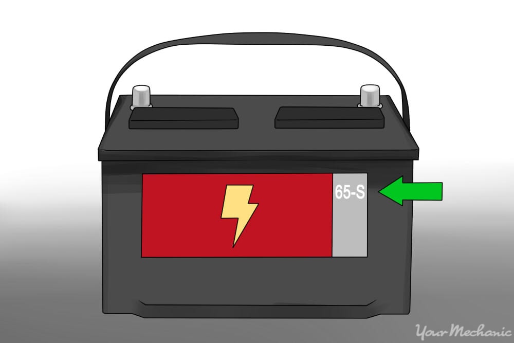 car battery with arrow pointed to 65S