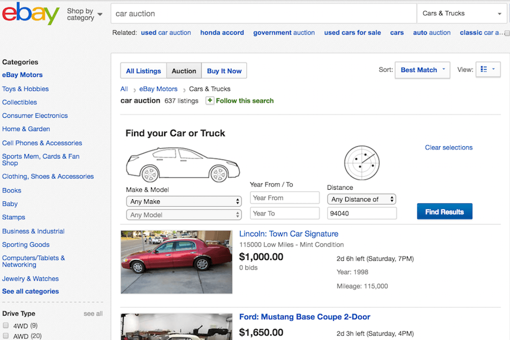 ebay car auction