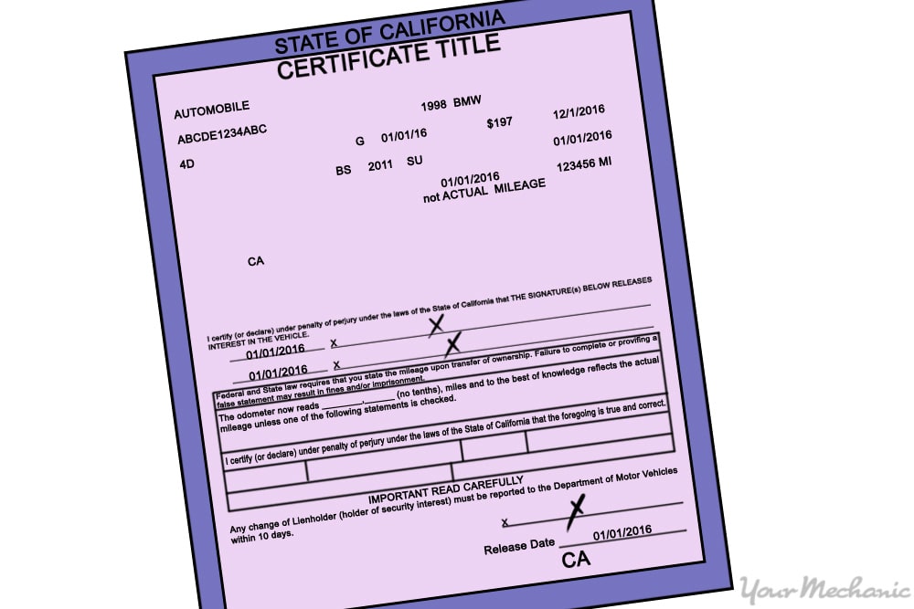 california car title document