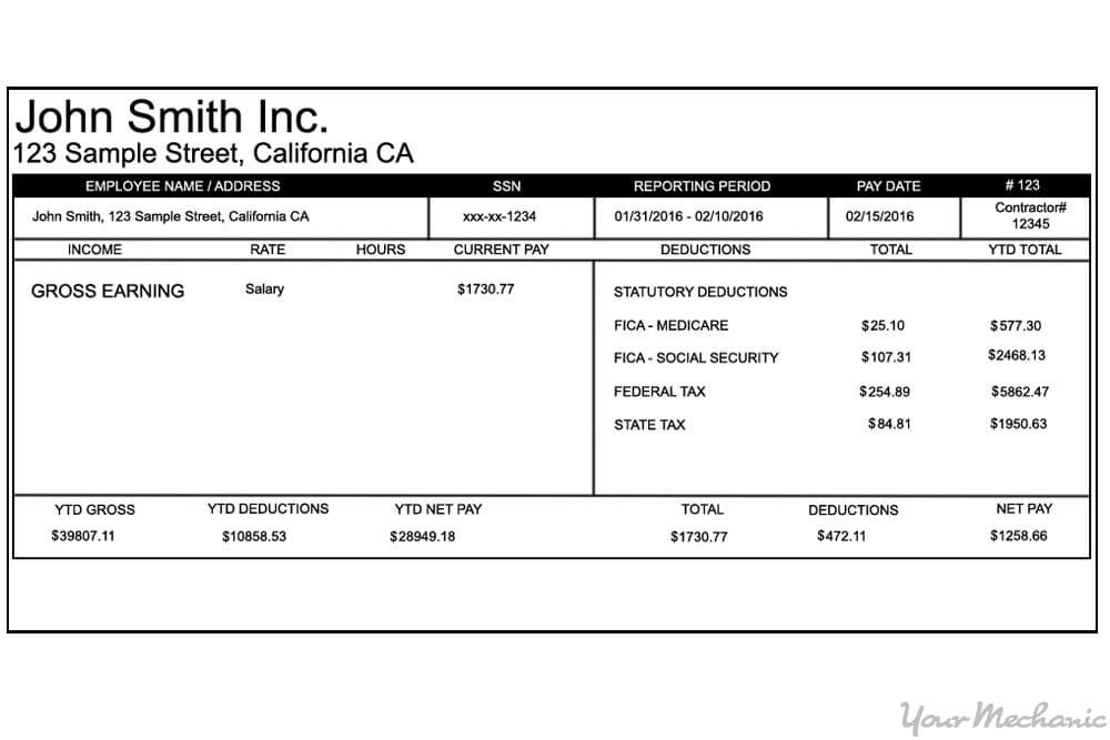 payment stubs of past couple months of income