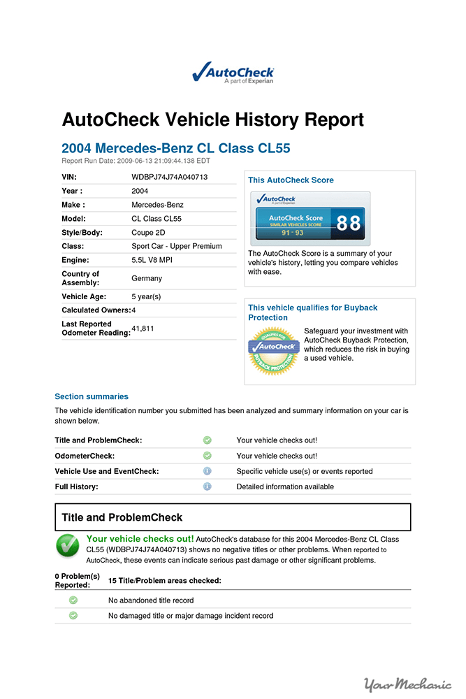 vehicle history report