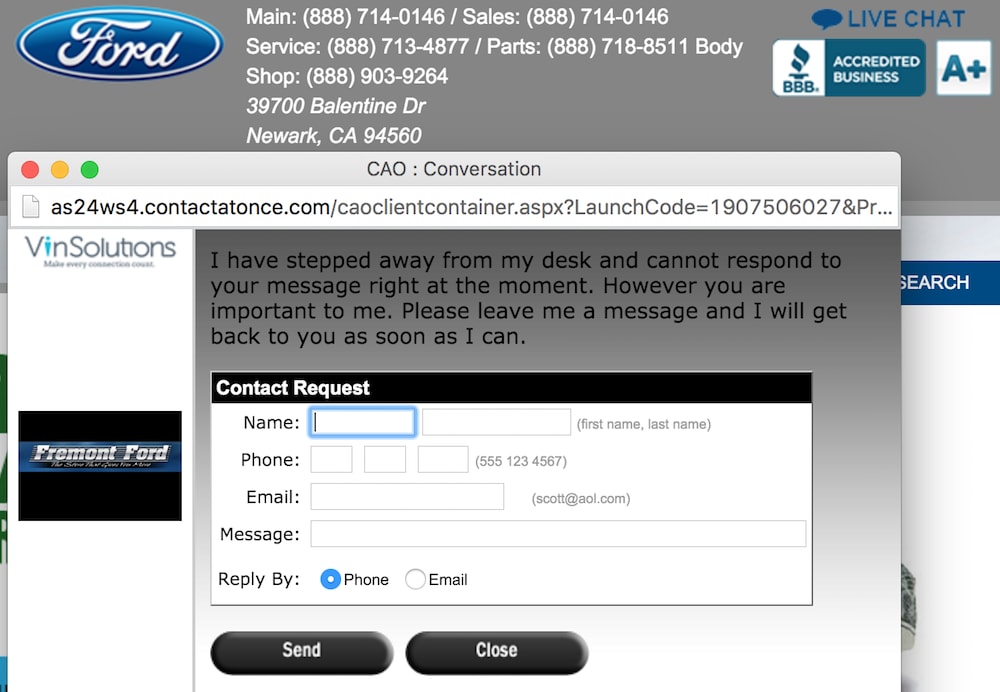 ford livechat