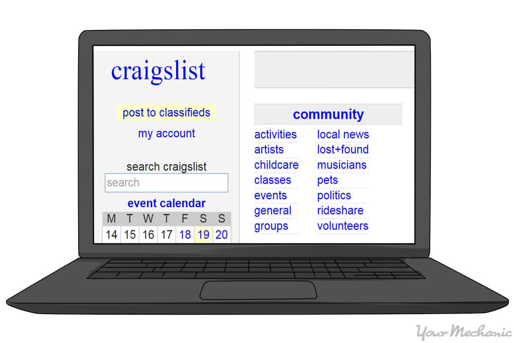 craigslist pulled up on laptop