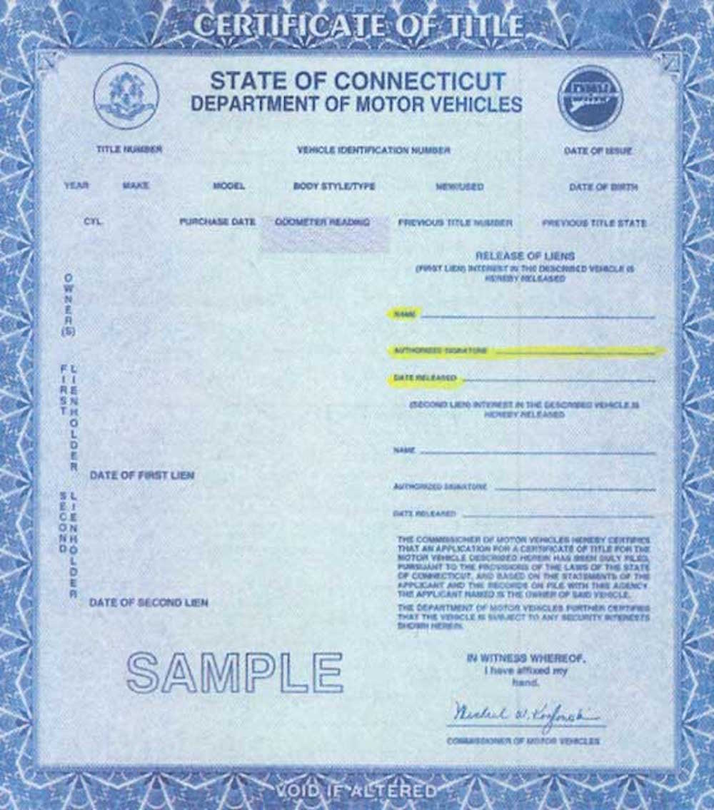 certificate of title