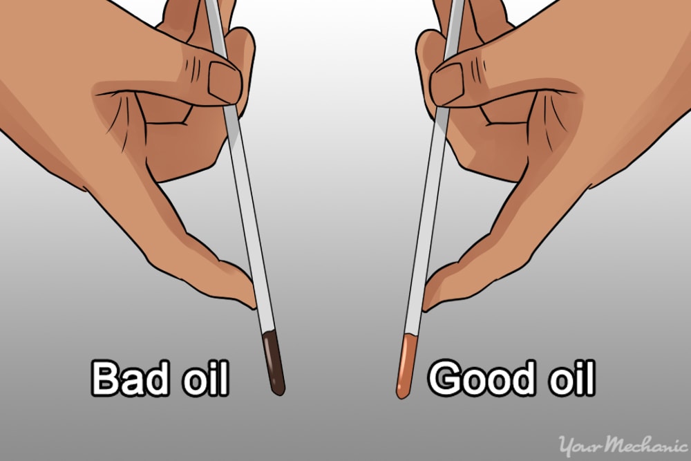 two separate oil dipsticks