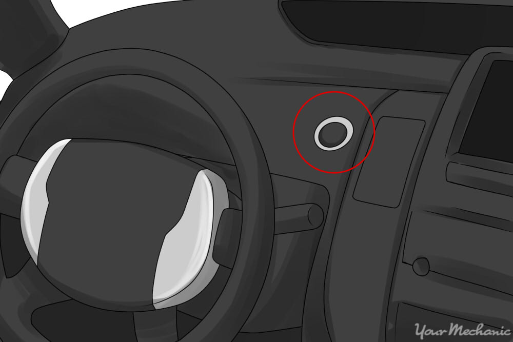 start engine button circled