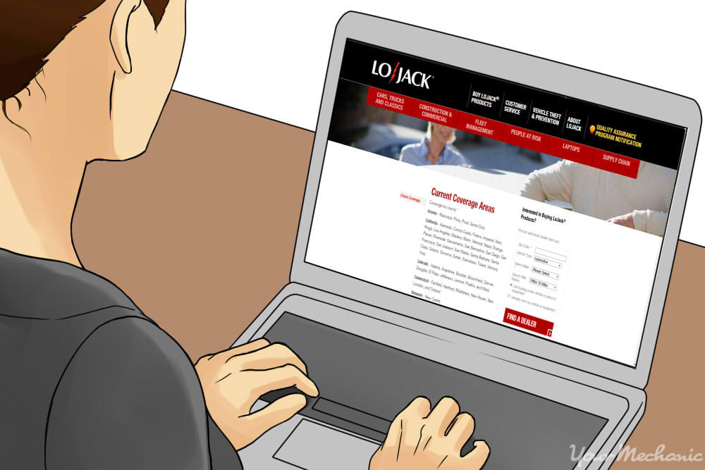 person looking at lojack site