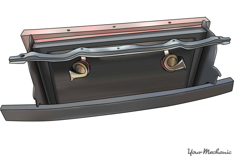 diagram showing where to find the horn assembly