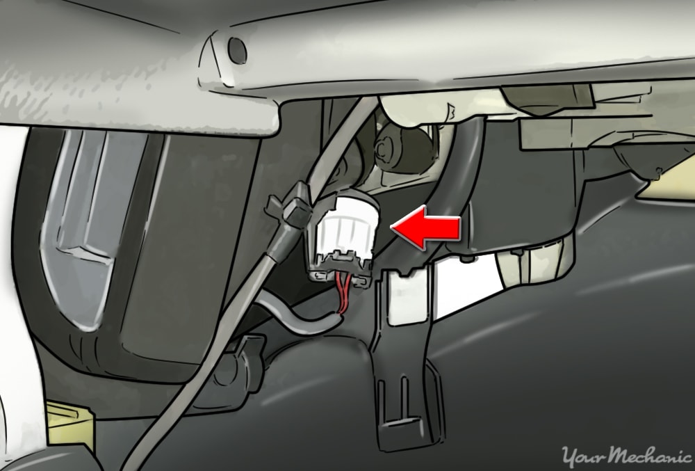 the evap temperature sensor located near the floorboard of the driver side