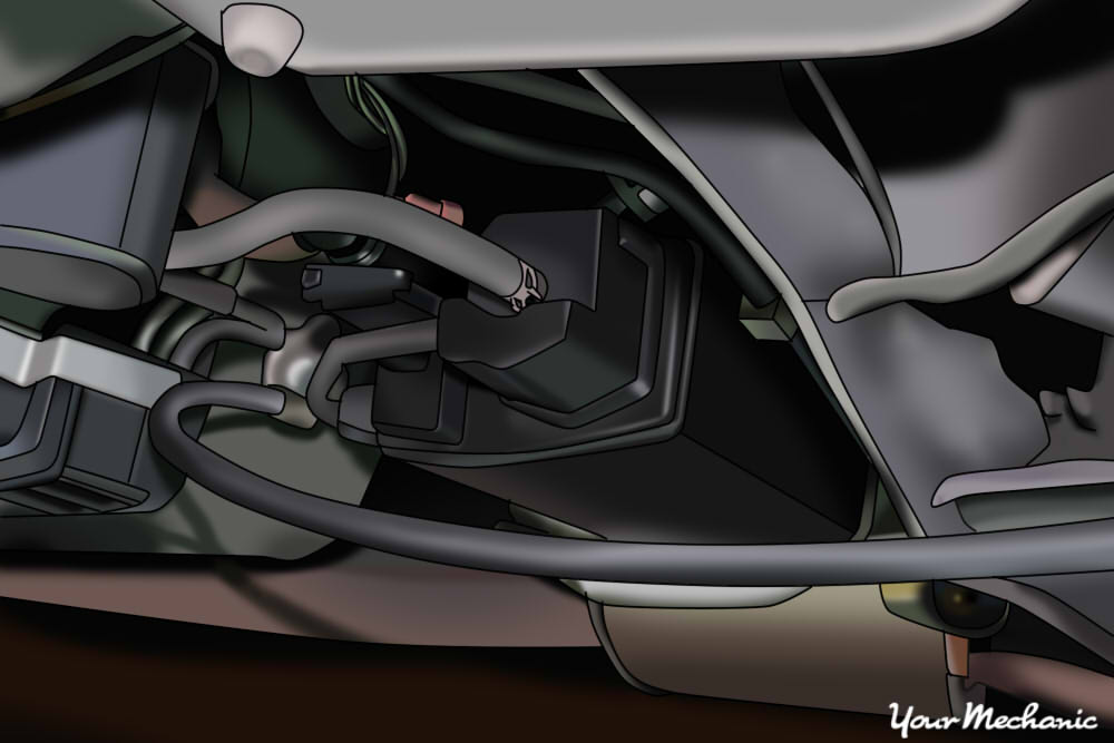 evap emissions control canister is located near the fuel cell