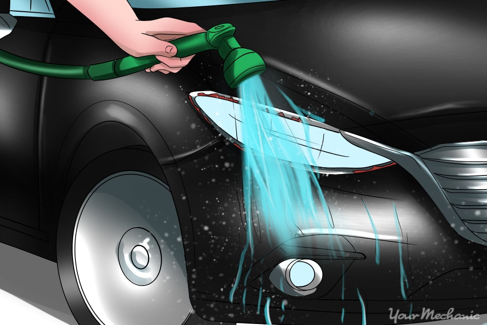 hose rinsing car