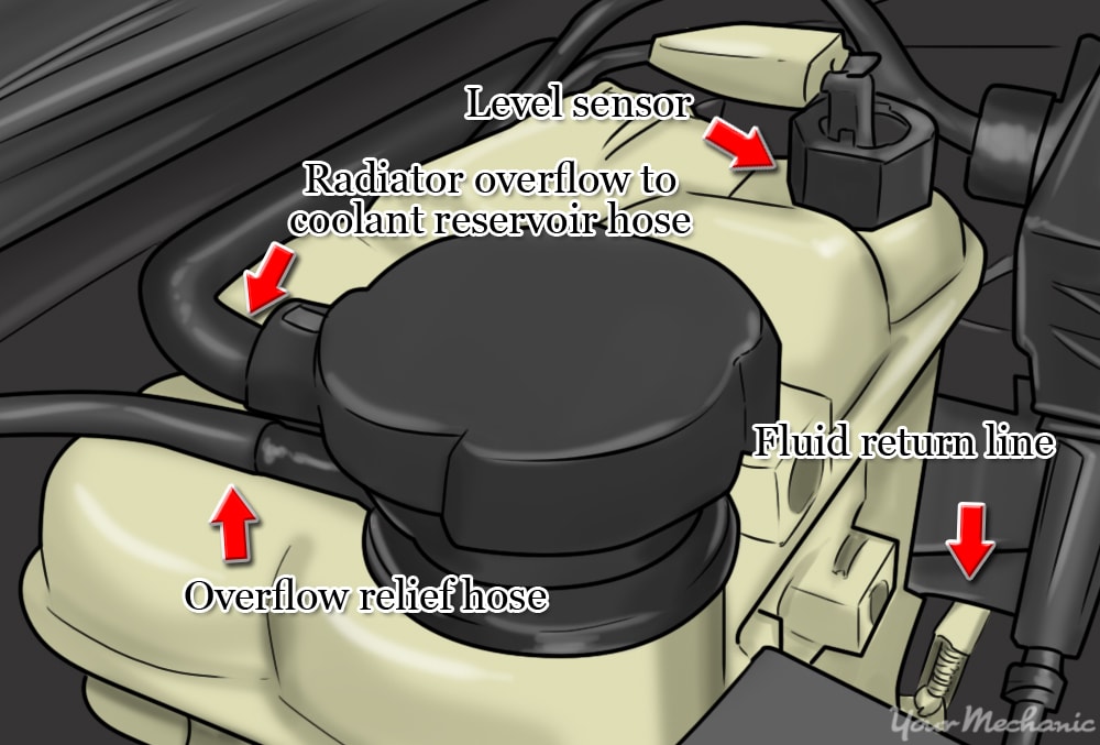 locate the coolant reservoir and make sure its not the windshield washer tank