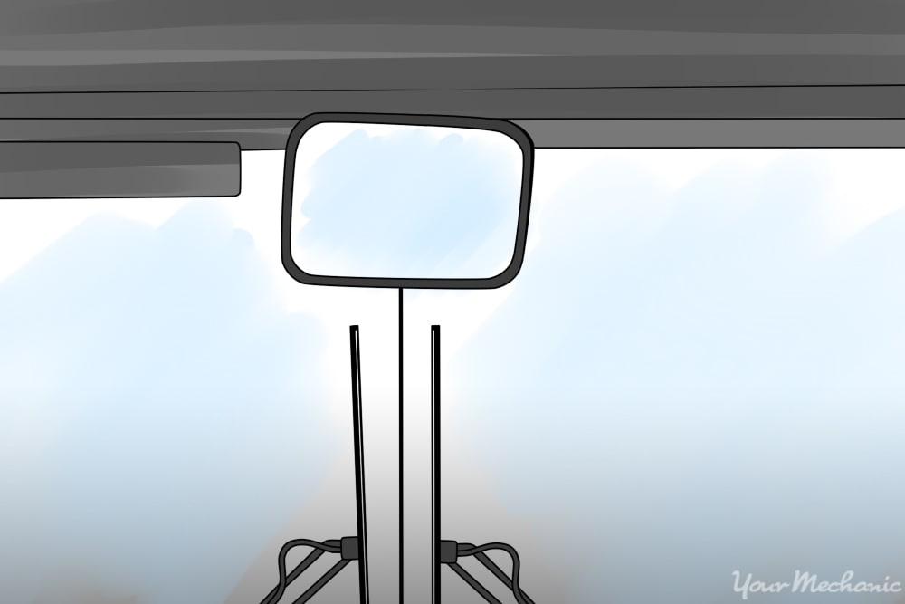 rear view mirror on bus