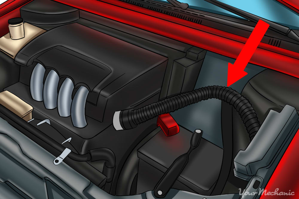 locating the air injector hose