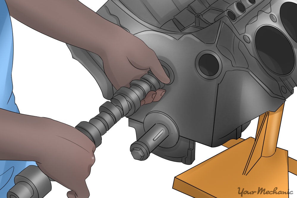 installing camshaft into engine