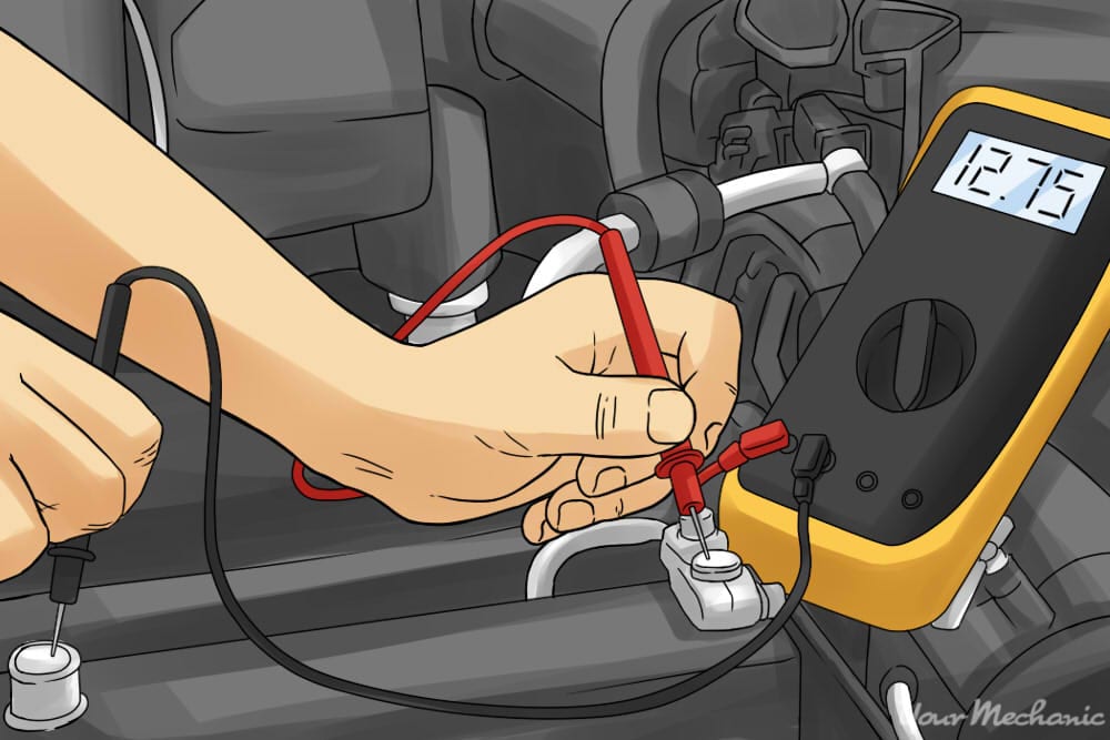 person touching cables of multimeter