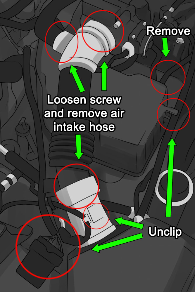 intake hoses connected to throttle body