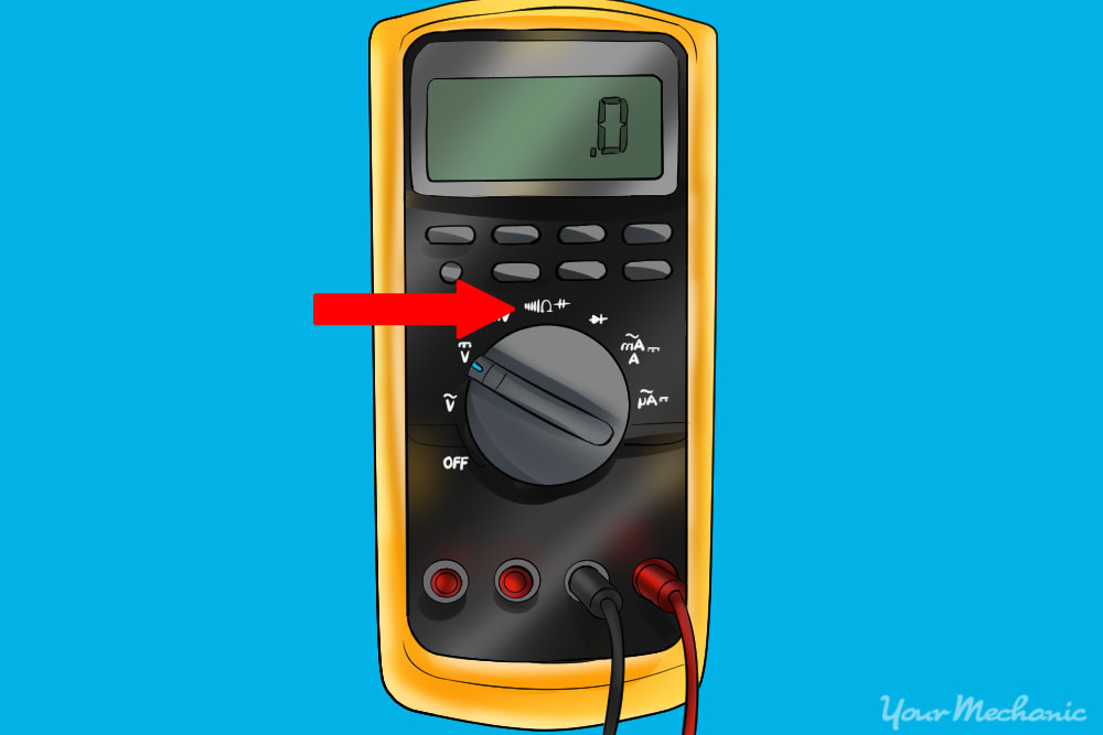 DVOM set to measure ohms