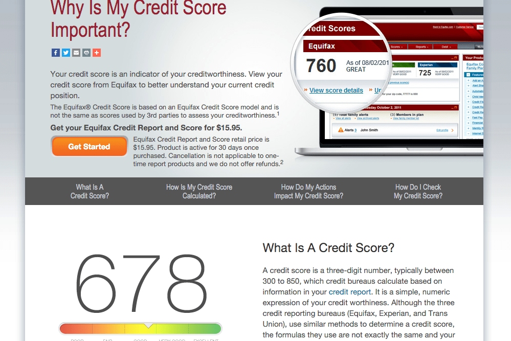 equifax credit report screenshot