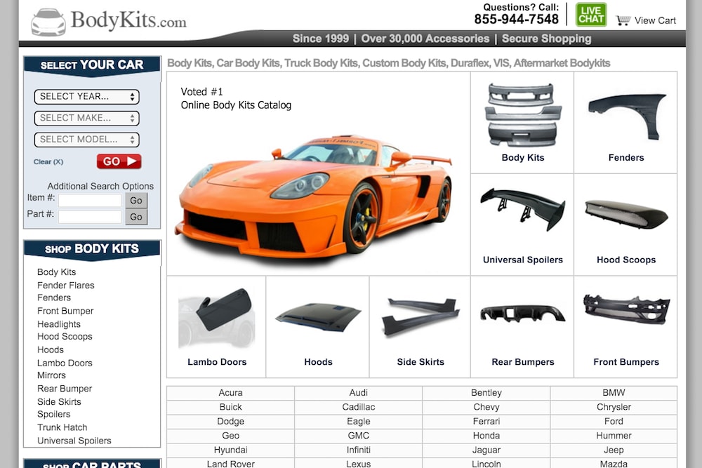 bodykits.com site homepage