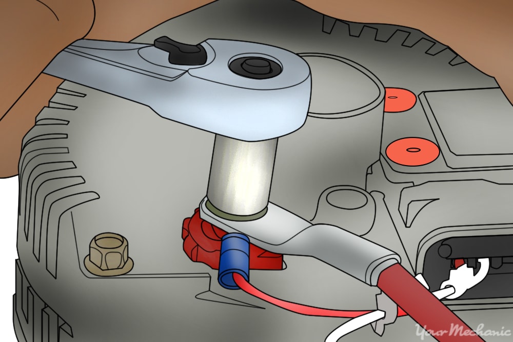 connection being made between the starter and red wire