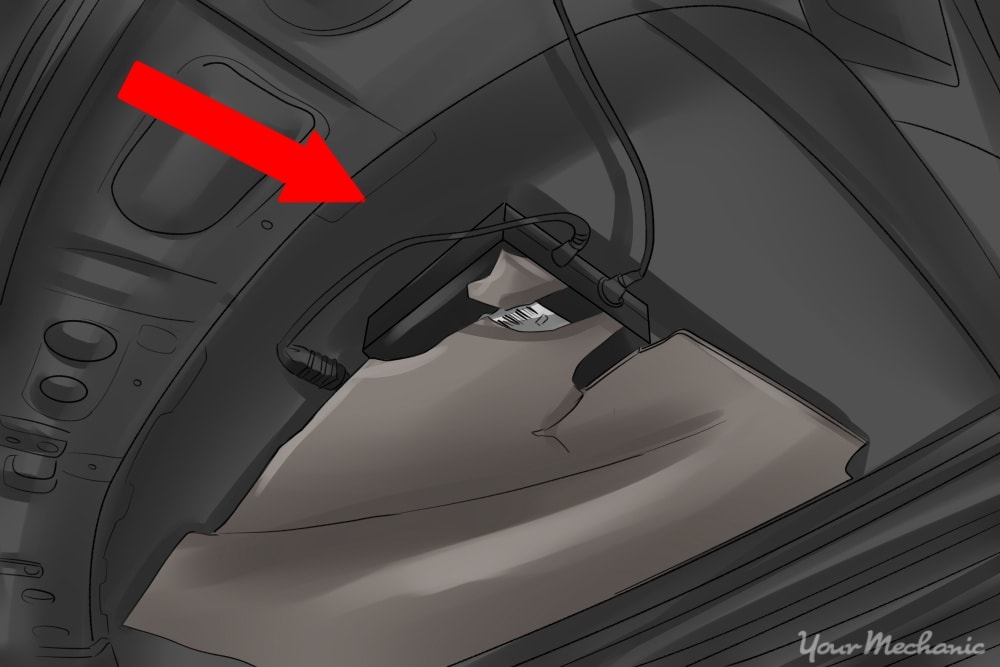 lojack system in back seat pointed out