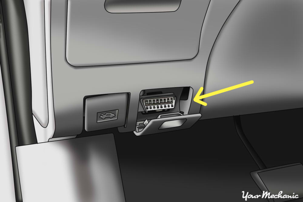 OBD port at bottom of glove box