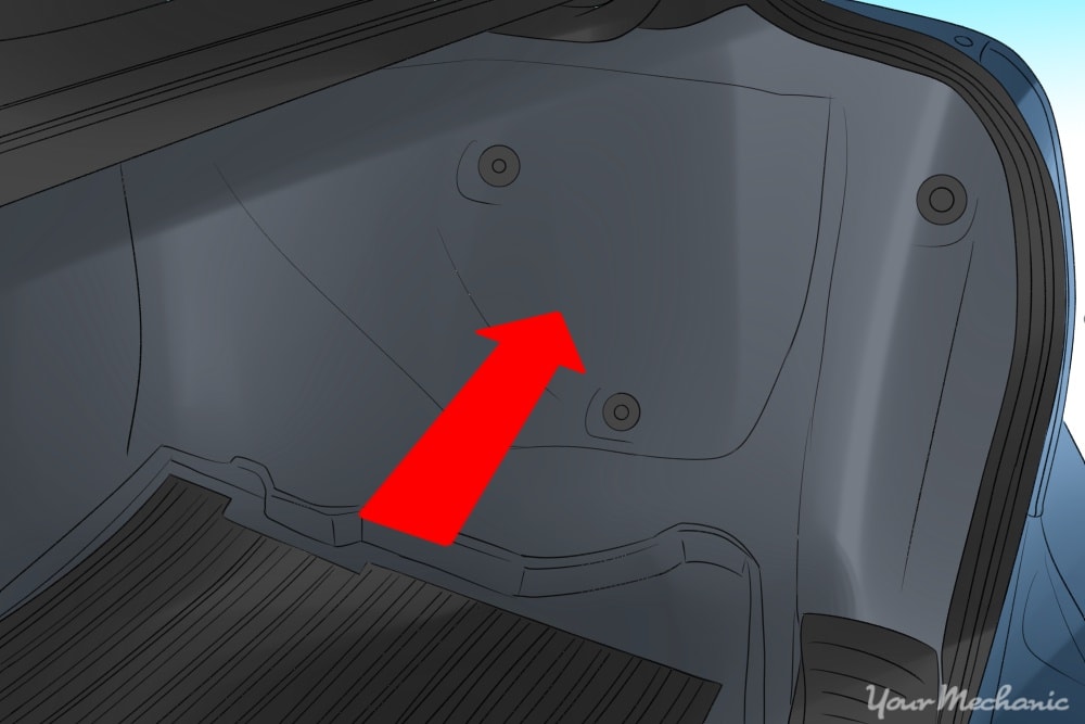 tail light panel location with arrow pointing directly to it