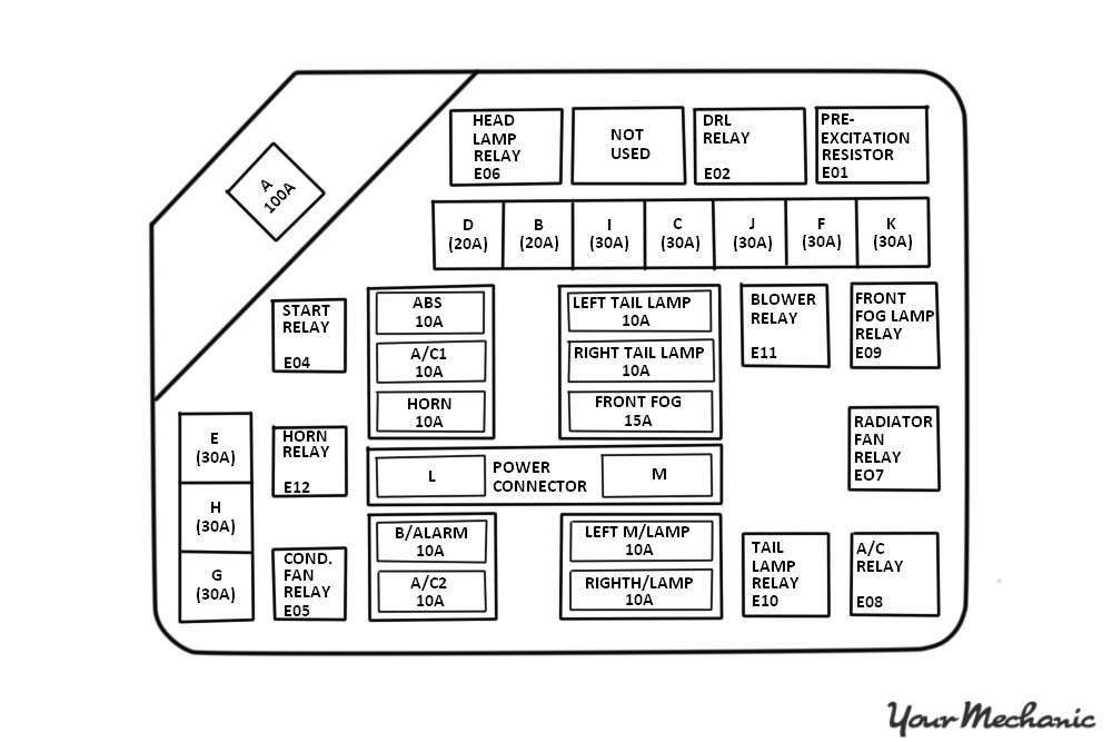 diagram of a junction or fuse box