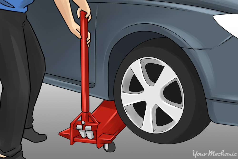 jacking up car to witch out tire