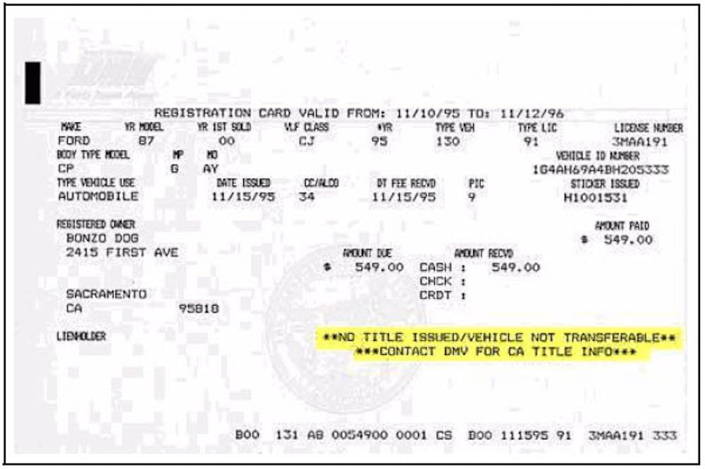Transferring outlet vehicle registration