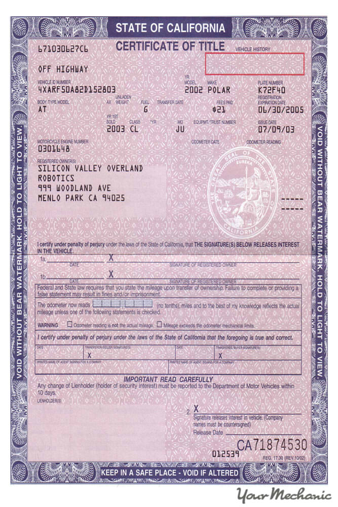 How To Transfer The Title Of A Car YourMechanic Advice