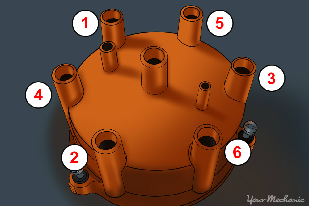 distributor cap numbered for disassembly and assembly