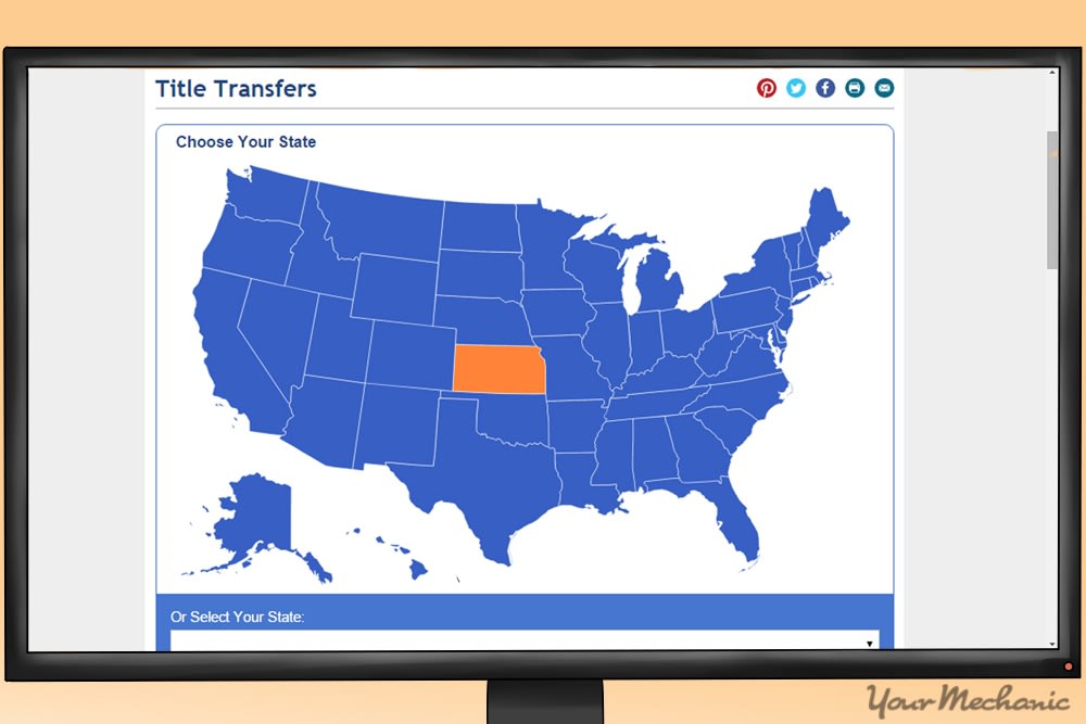 DMV site with Kansas highlighted