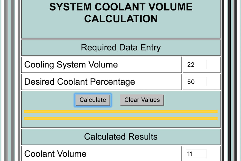 coolant calc