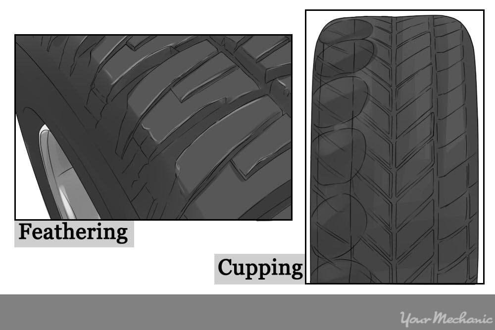 tires showing feathering and cupping