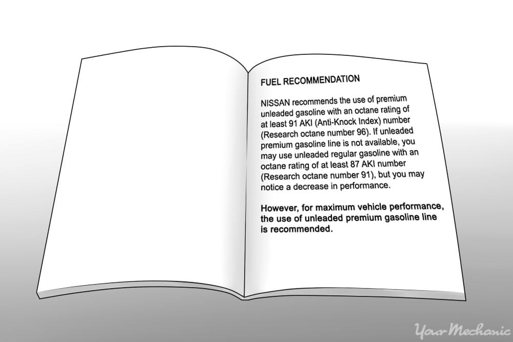 nissan owners manual showing recommendation