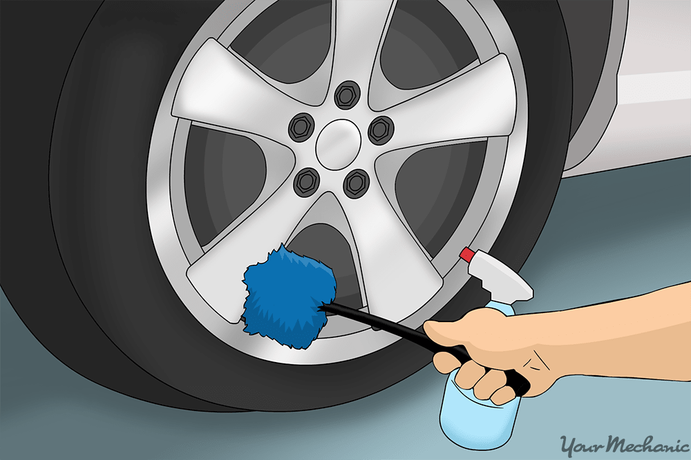 scrub brush used on car