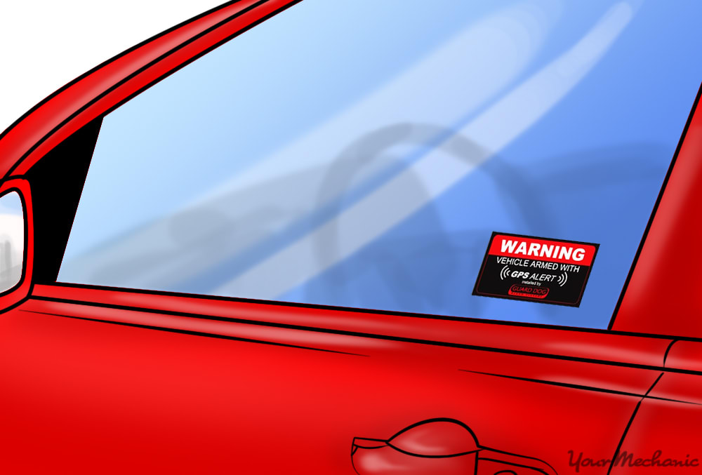 car alarm sticker