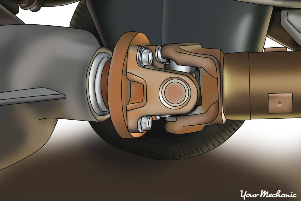 U joint in driveshaft top