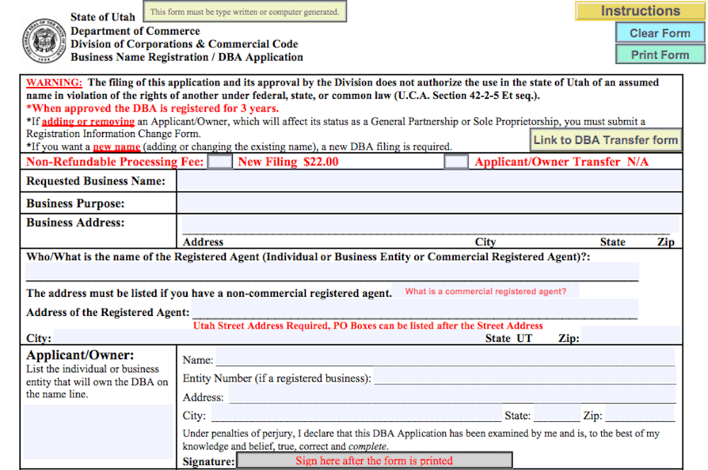 DBA form