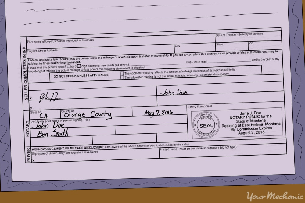 notary form all filled out