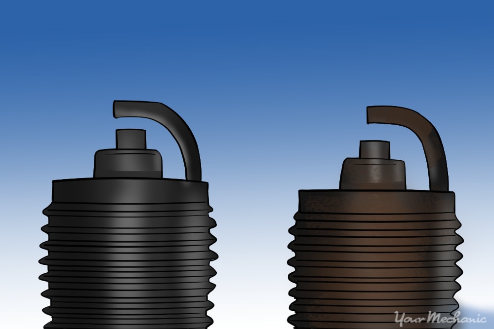 worn spark plug vs new one