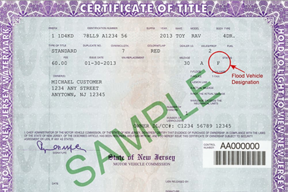 certificate of title sample