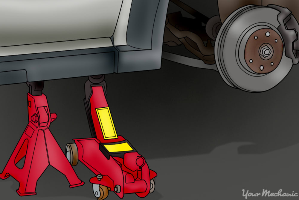 jack stands placed under vehicle