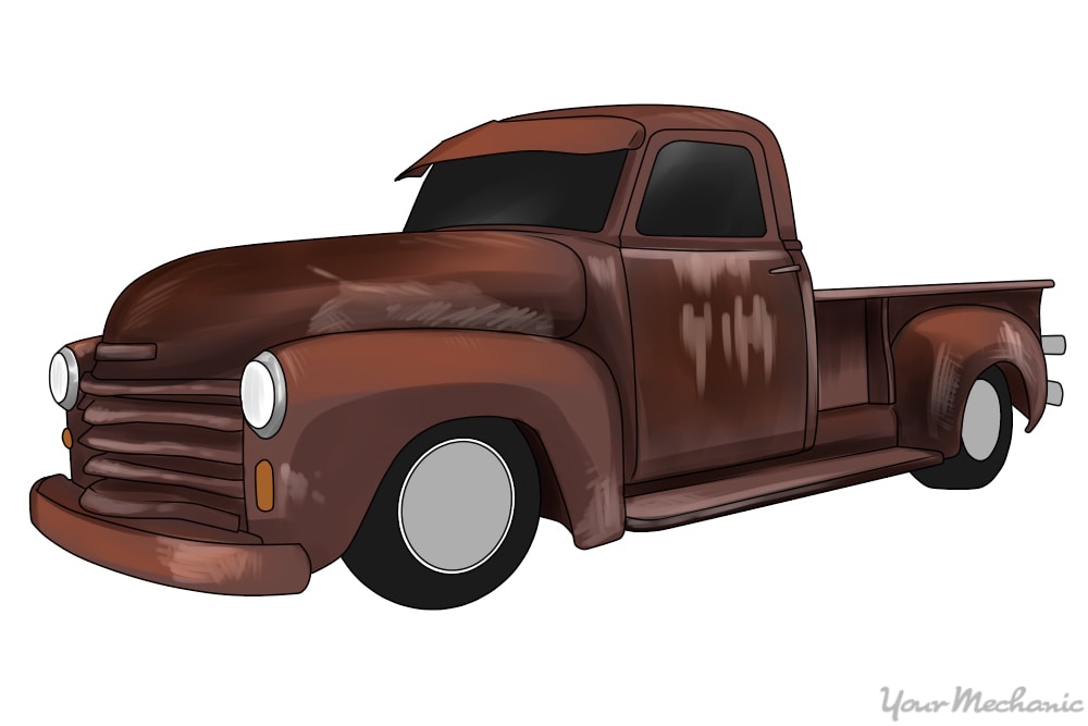 old rusted chevy