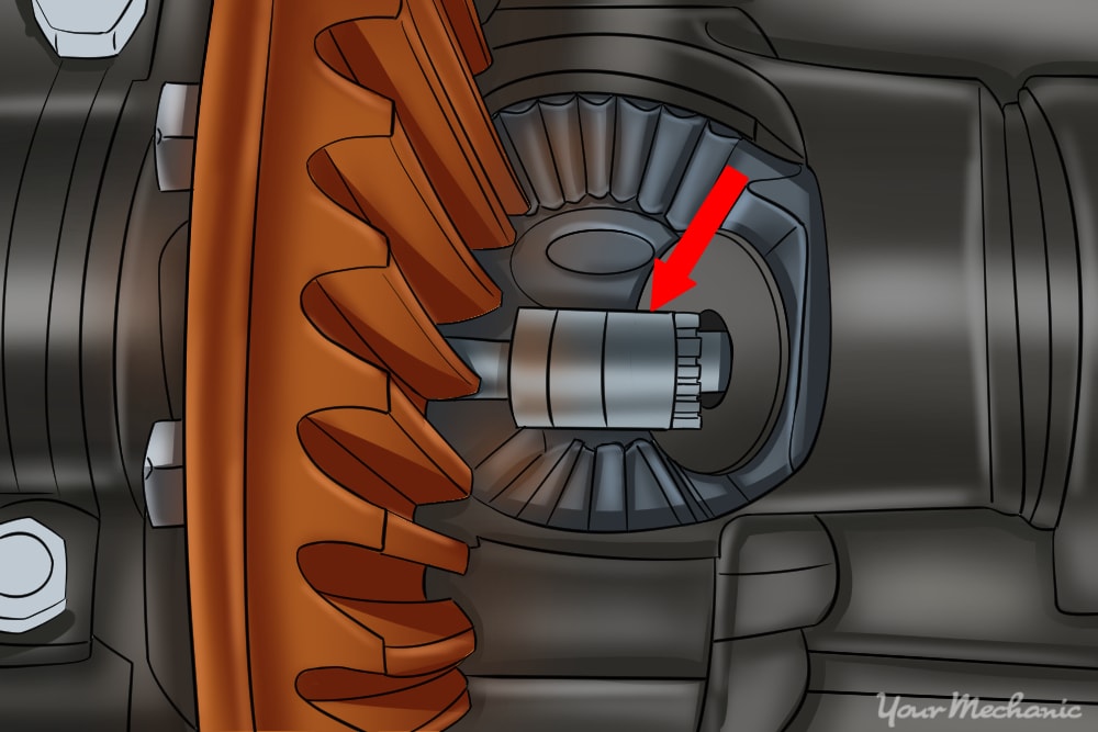 axle retaining clips shown within the driveline