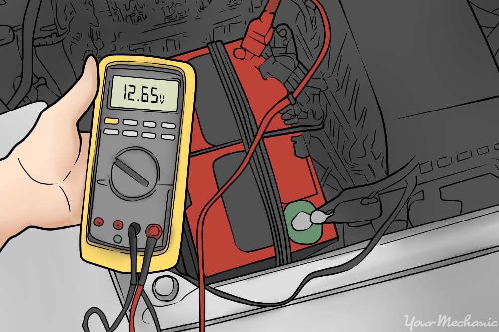 voltage meter reading 12.65 volts