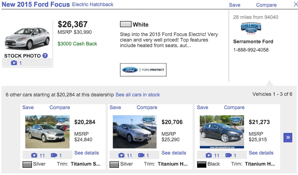 autotrader ford focus listings